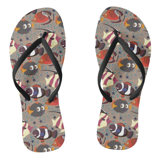 Muster der Wassertiere | Meeresunterwasser 41 Flip Flops (Fußbett)