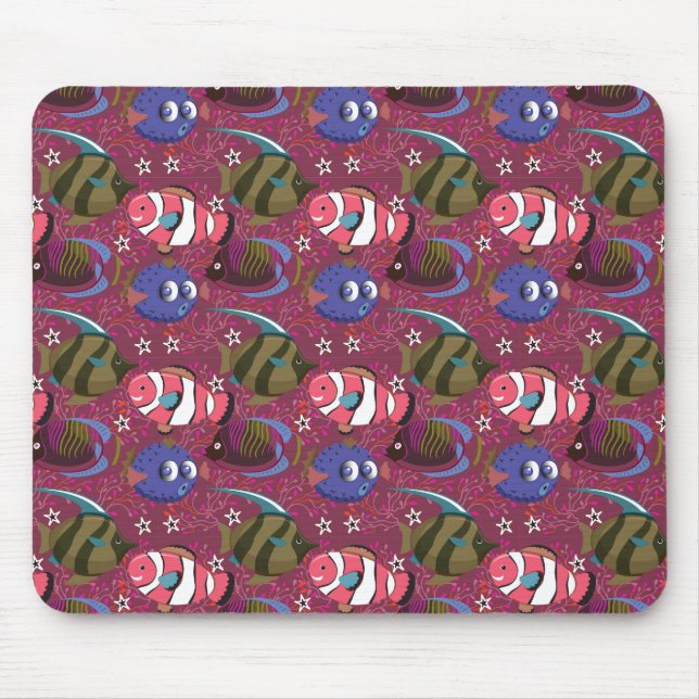 Muster der Wassertiere | Meeresunterwasser 46 Mousepad (Vorne)