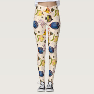 Muster der Wassertiere Unterwasserleben im Ozean Leggings