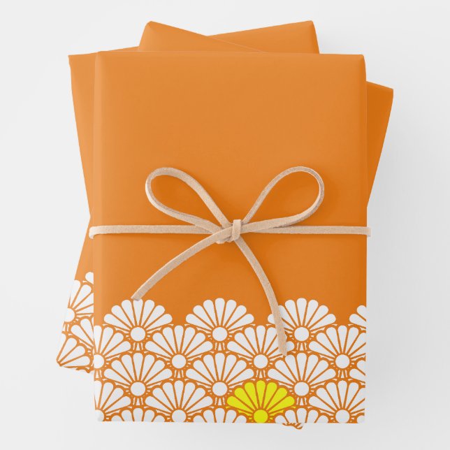 Muster der weißen Blume Geschenkpapier Set (Beispiel)