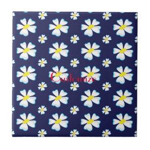Muster der weißen Blume Thunder_Cove Fliese