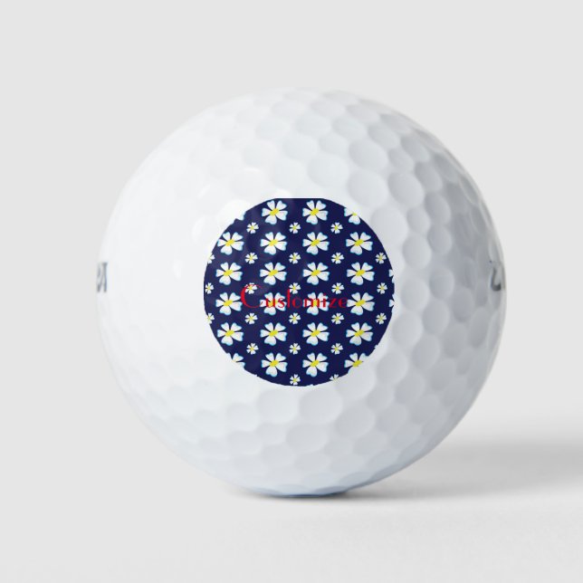 Muster der weißen Blume Thunder_Cove Golfball (Vorderseite)