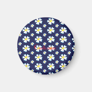 Muster der weißen Blume Thunder_Cove Magnet