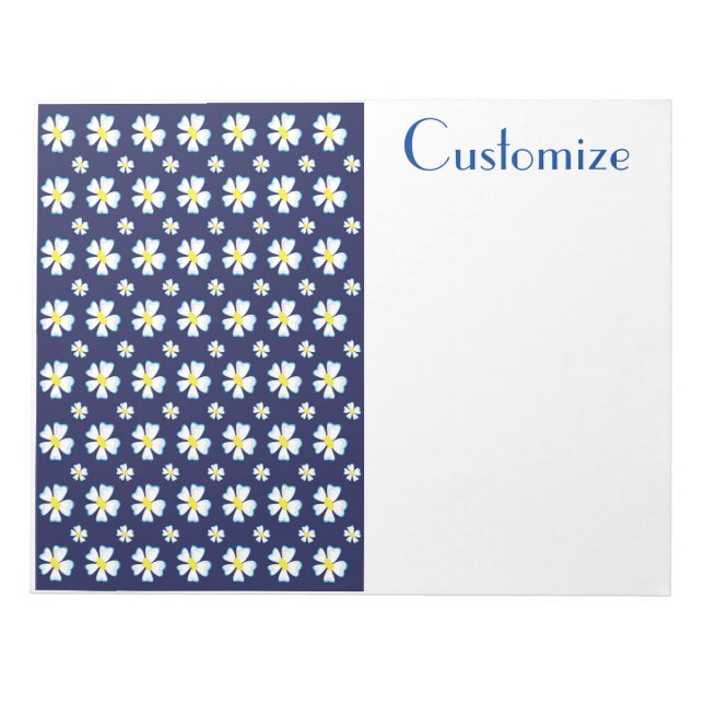 Muster der weißen Blume Thunder_Cove Notizblock (Vorderseite)