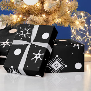Muster der weißen Schneeflocken Geschenkpapier