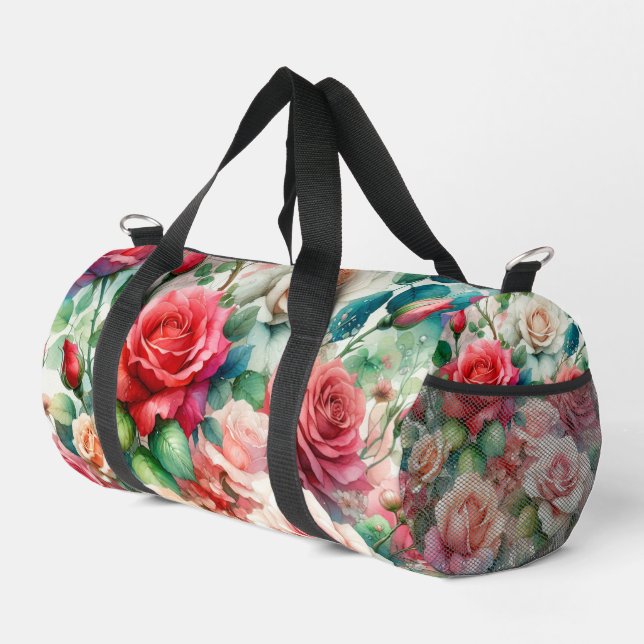 Muster der Whimsikschen Rose Duffle Bag (Rechte Ecke)