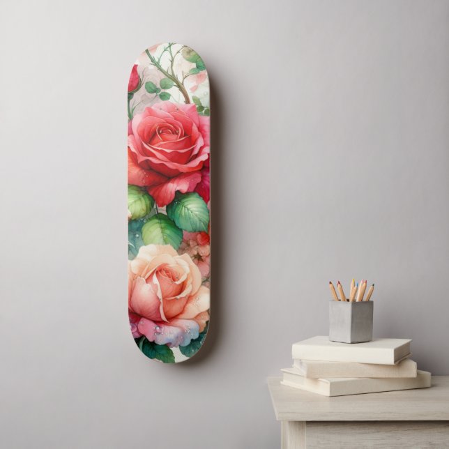 Muster der Whimsikschen Rose Skateboard (Wandkunst)
