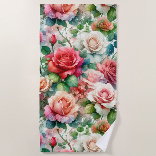 Muster der Whimsikschen Rose Strandtuch (Vorderseite)