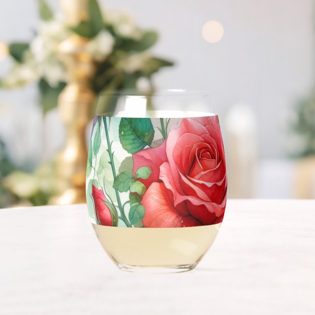 Muster der Whimsikschen Rose Weinglas Ohne Stiel (Insitu (Hochzeit))