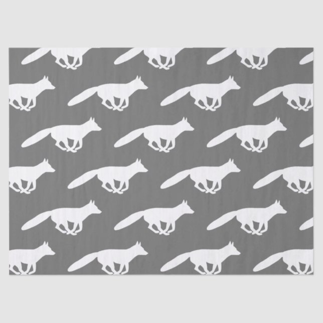 Muster der White Fox Silhouetten Seidenpapier (Vorderseite)