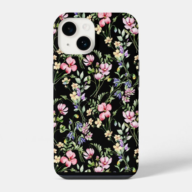 Muster der Wildblumen iPhone Hülle (Rückseite)