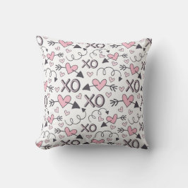 Muster der XO-Herz- und Pfeile-Liebe Kissen