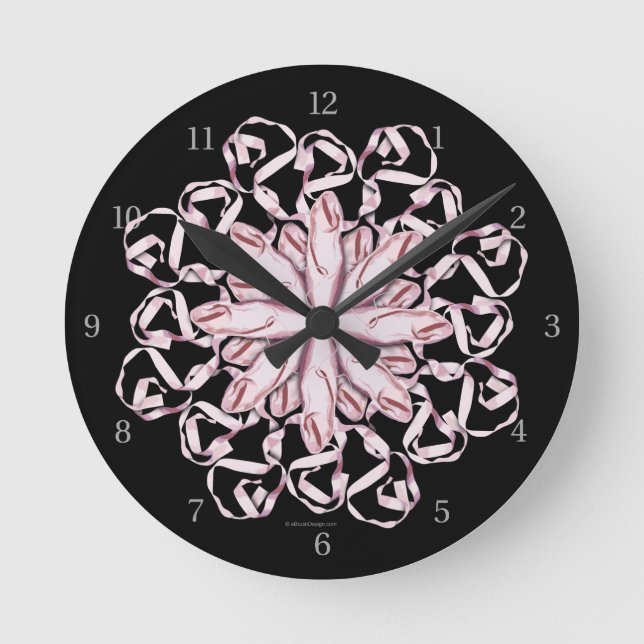 Muster des Balletts (rosa) Uhr (Vorderseite)