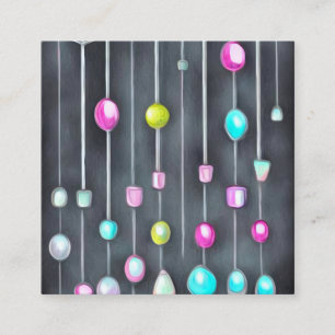 Muster des beladenen Vorhangs Quadratische Visitenkarte