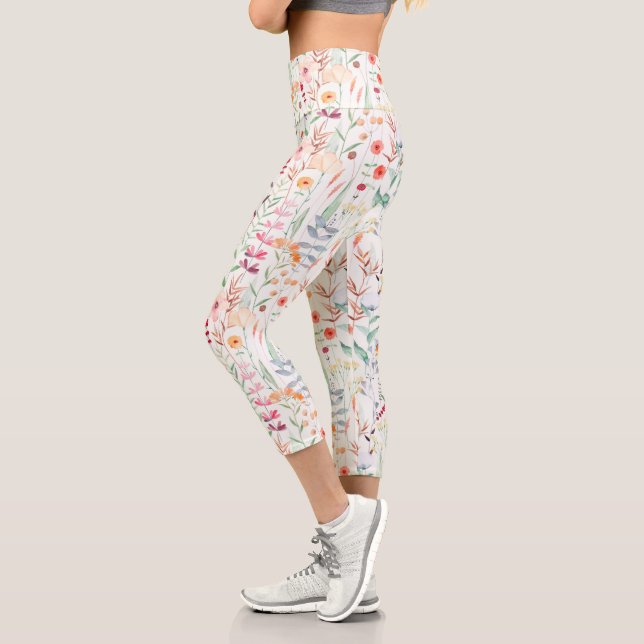 Muster des Blumengartens Capri Leggings (Links)