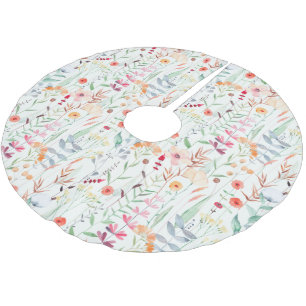 Muster des Blumengartens Polyester Weihnachtsbaumdecke