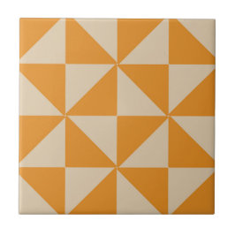 Muster des braunen geometrischen Dreiecks Fliese