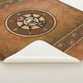 Muster des braunen Nautic Compass Sherpadecke