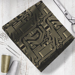 Muster des Circuit Motherboards Gold ID245 Stoff