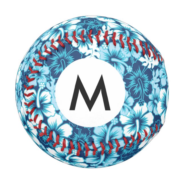 Muster des floralen Surf-Hibiskus Baseball (Vorderseite Links)