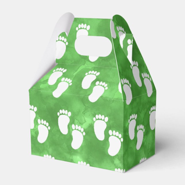 Muster des Footprint der grünen Wasserfarbe Geschenkschachtel (Vorderseite)