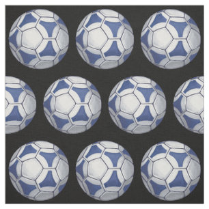 Muster des Fußballs blaues und weißes gemalt Stoff