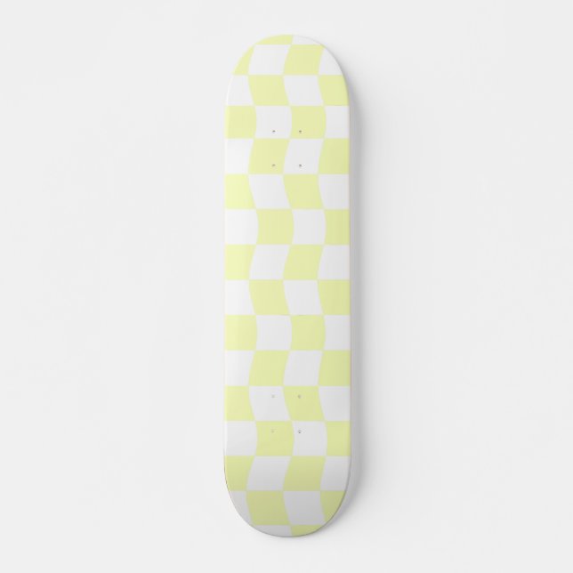 Muster des gelben geometrischen Schachbretts Skateboard (Vorne)