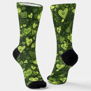 Muster des grünen Herzens Socken