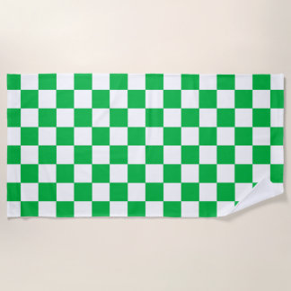 Muster des grünen, weißen, karierten Karos Strandtuch