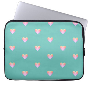 Muster des Herzens Einfach rosa Aquamarin Laptopschutzhülle