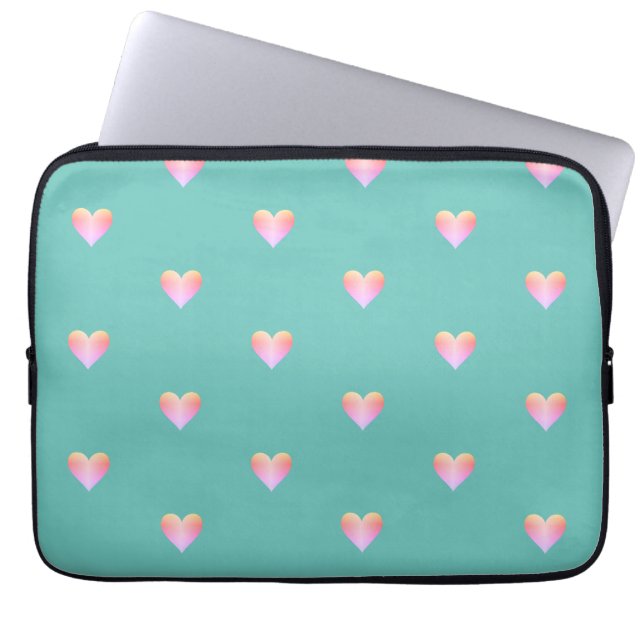 Muster des Herzens Einfach rosa Aquamarin Laptopschutzhülle (Vorderseite)