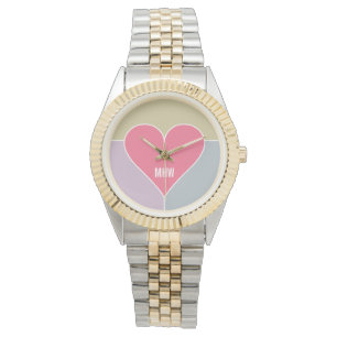 Muster des Herzmusters für benutzerdefinierte Mono Armbanduhr