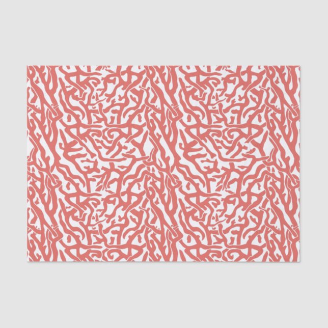Muster des Korallenriffs Nautical Pink White V2 Seidenpapier (Vorderseite)