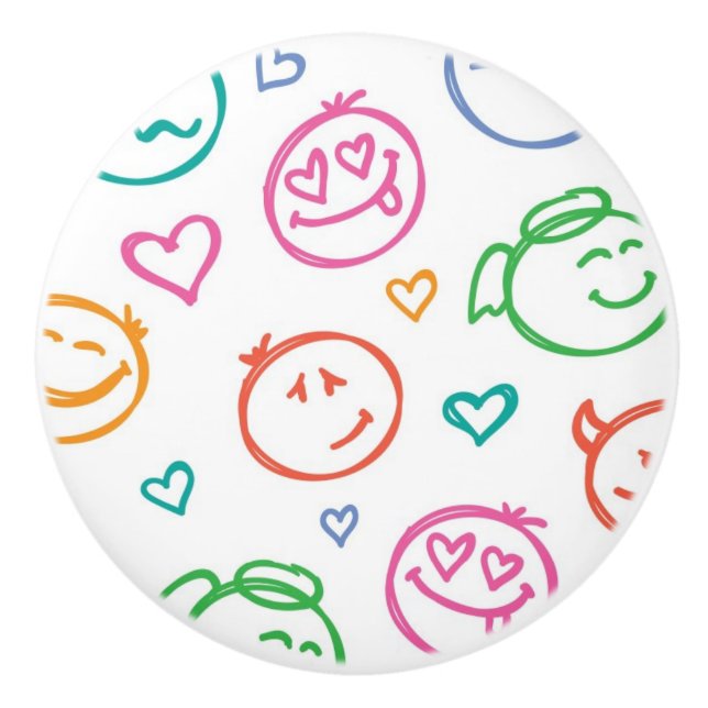 Muster des Lächelns Keramikknauf (Vorderseite)