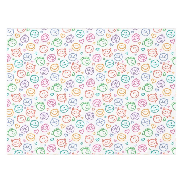 Muster des Lächelns Tischdecke (Vorderseite (Horizontal))