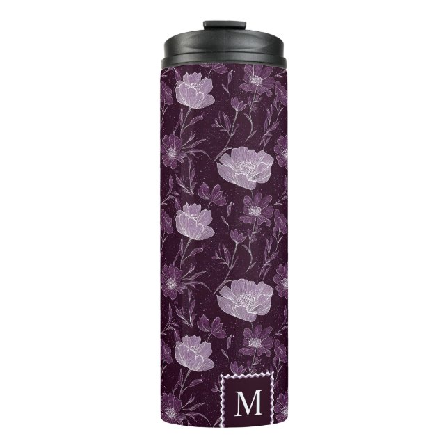 Muster des lila Glitzer Thermosbecher (Vorderseite)