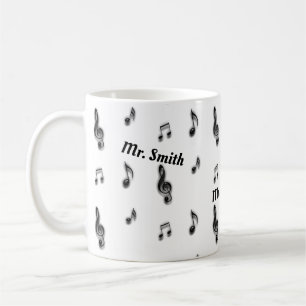 Muster des Musical Notes Music Teacher Vielen Dank Tasse