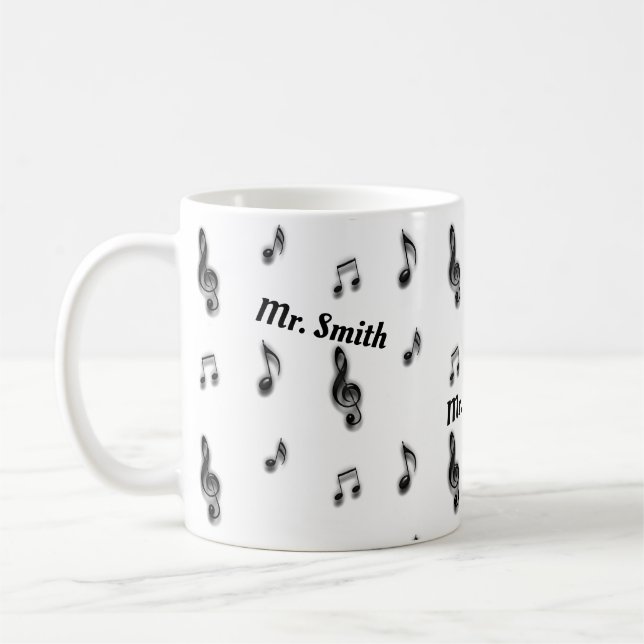 Muster des Musical Notes Music Teacher Vielen Dank Tasse (Links)