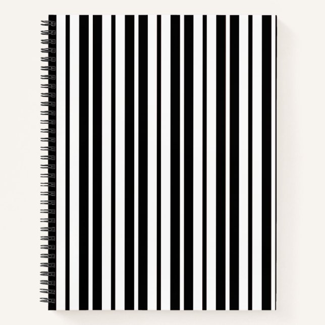 Muster des Musters der weißen schwarzen vertikalen Notizbuch (Vorderseite)
