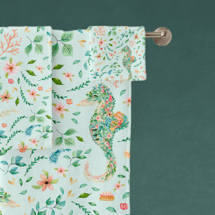 Muster des mystischen Seepferds Badhandtuch Set