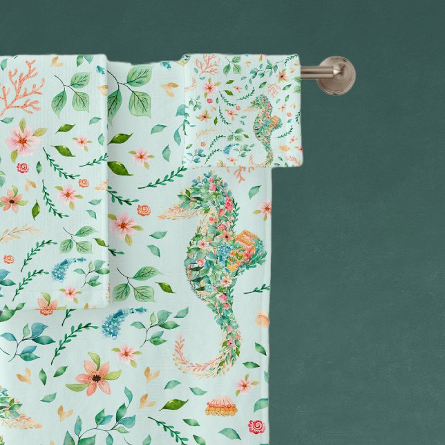 Muster des mystischen Seepferds Badhandtuch Set (Von Creator hochgeladen)