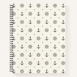Muster des Nautical Anchor Wheels Notizbuch