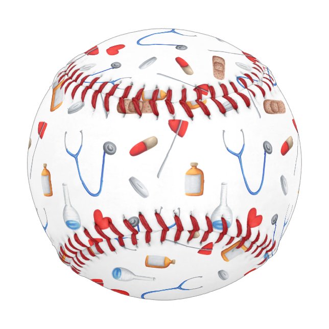 Muster des niedlichen Arztassistenzsystems Baseball (Vorderseite)