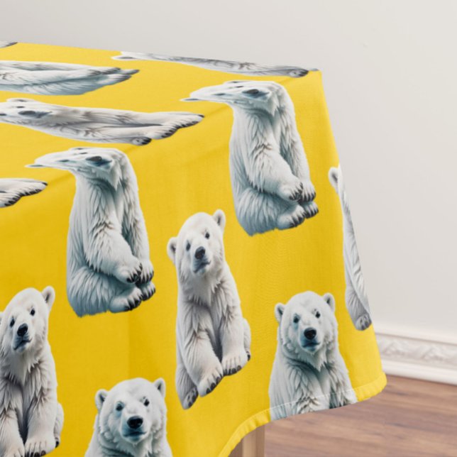 Muster des Polarbärs auf Gelb Tischdecke (Von Creator hochgeladen)