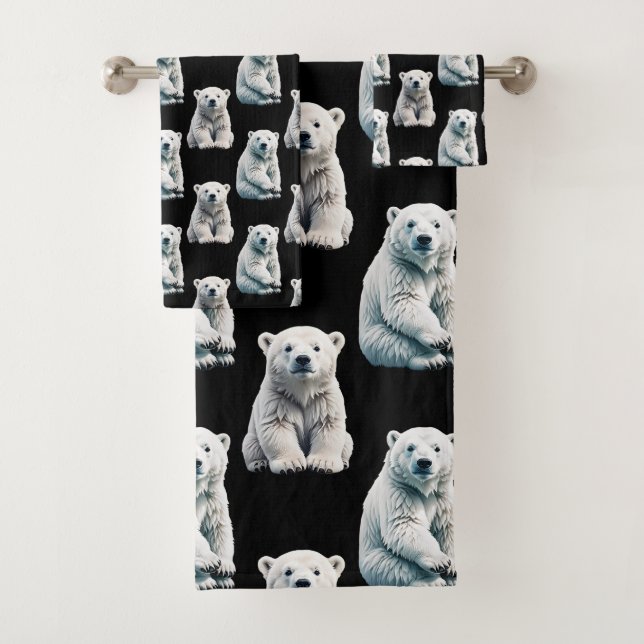 Muster des Polarbärs Badhandtuch Set (Insitu)