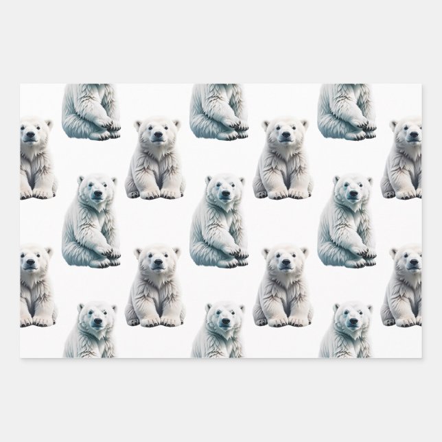 Muster des Polarbärs Geschenkpapier Set (Vorderseite)