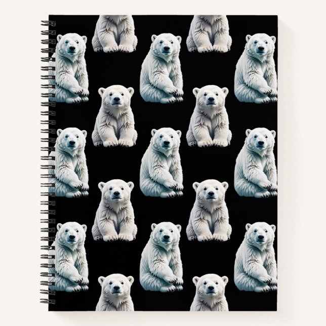 Muster des Polarbärs Notizbuch (Vorderseite)