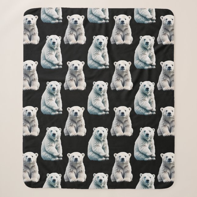 Muster des Polarbärs Sherpadecke (Vorderseite)