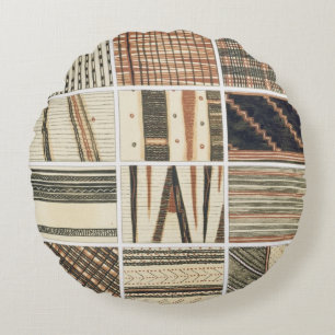 Muster des polynesischen Tapa vom Koch Rundes Kissen