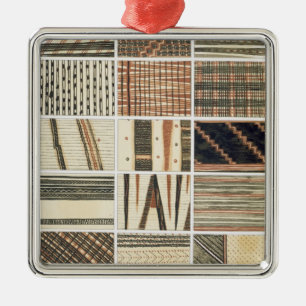 Muster des polynesischen Tapa vom Koch Silbernes Ornament